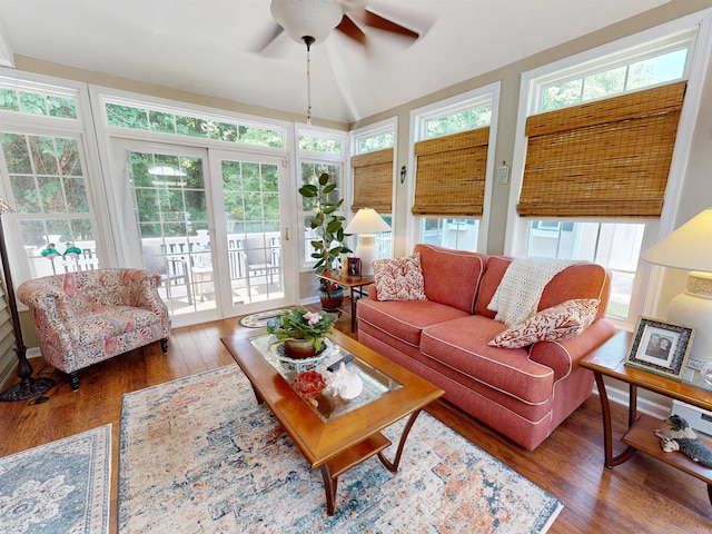 63 Cape Woods Rd, North Cape May, NJ 08204 - sunroom featuring wood finished floors and vaulted ceiling