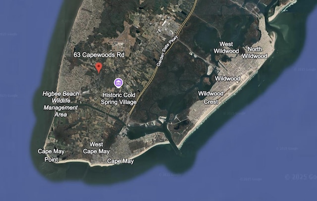 63 Cape Woods Rd, North Cape May, NJ 08204 - aerial view of property's location
