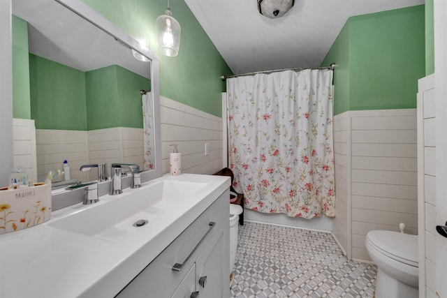 716 Dias Creek Rd, Cape May Court House, NJ 08210 - full bathroom with toilet, wainscoting, and vanity
