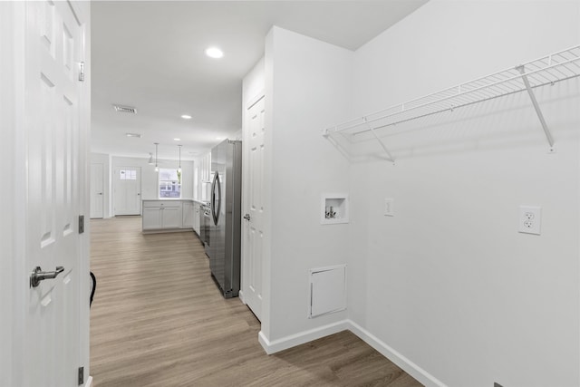 108 Sunray Beach Rd, Del Haven, NJ 08251 - laundry room with washer hookup, light wood-style flooring, and recessed lighting