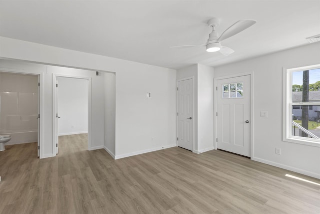 108 Sunray Beach Rd, Del Haven, NJ 08251 - unfurnished living room featuring light wood-style flooring and a ceiling fan