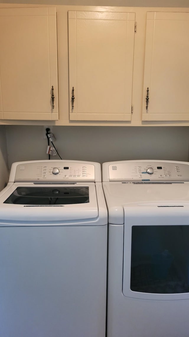 113 Heidi Ave, North Cape May, NJ 08204 - laundry room with washing machine and dryer and cabinet space