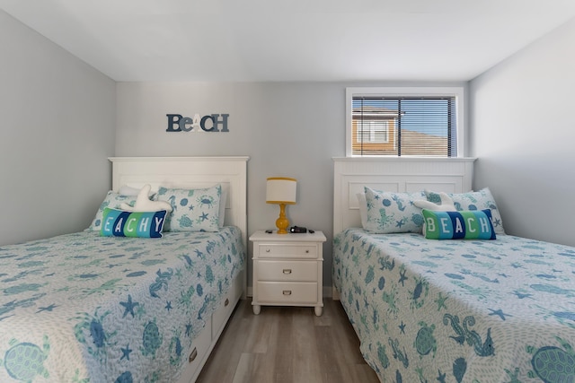 bedroom with light wood-type flooring