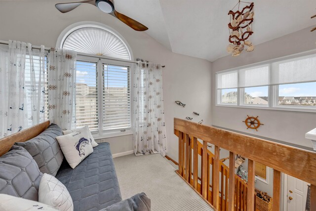 301 E S Station Ave Unit 126, Lower Township, NJ 08260 - interior space featuring vaulted ceiling and ceiling fan