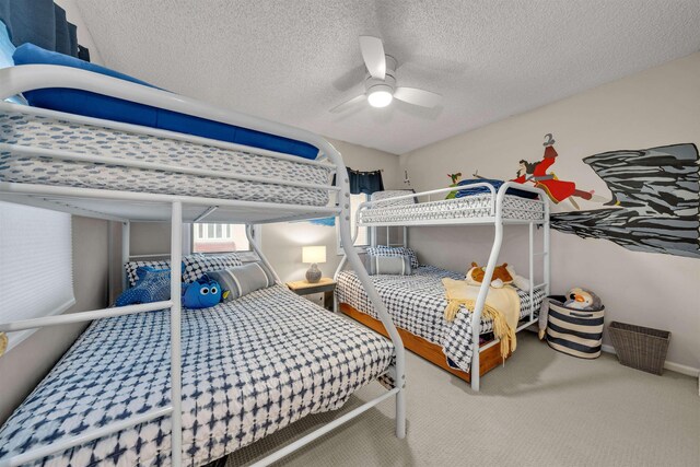 301 E S Station Ave Unit 126, Lower Township, NJ 08260 - bedroom featuring carpet, ceiling fan, and a textured ceiling