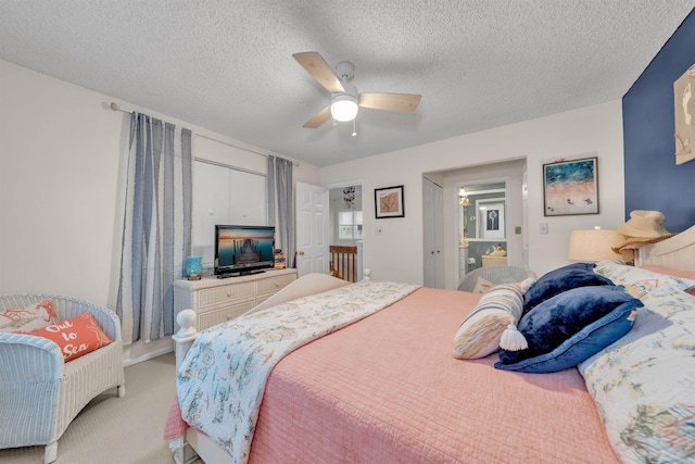 301 E S Station Ave Unit 126, Lower Township, NJ 08260 - carpeted bedroom featuring ceiling fan and a textured ceiling