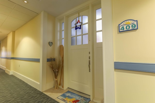 view of tiled entrance foyer