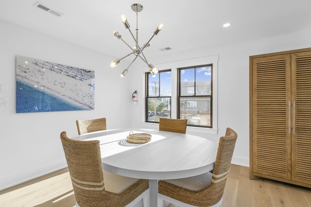 2977 Dune Dr Unit 6, Avalon, NJ 08202 - dining area with a chandelier, light wood-style flooring, baseboards, and recessed lighting