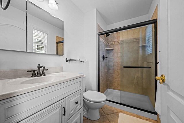 364 41st St E, Unit East, Avalon, NJ 08202 - full bath with a shower stall, vanity, and tile patterned floors