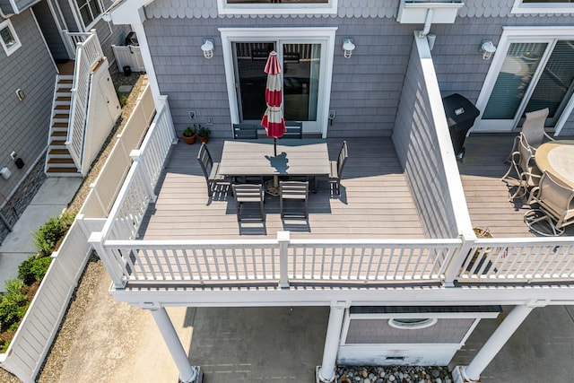 364 41st St E, Unit East, Avalon, NJ 08202 - wooden terrace with outdoor dining area