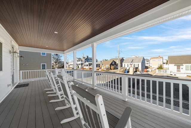 deck featuring a residential view