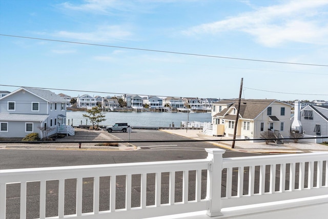 property view of water featuring a residential view