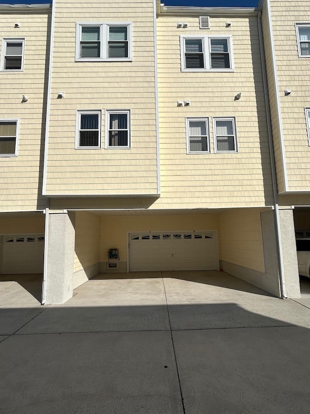 exterior space featuring a garage