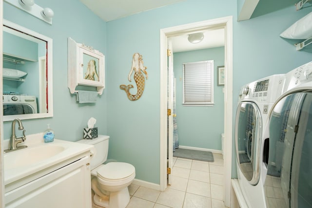 3817 Central Ave Unit 1St, Sea Isle City, NJ 08243 - bathroom featuring washer / clothes dryer, vanity, and tile patterned floors