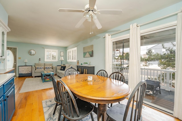 3817 Central Ave Unit 1St, Sea Isle City, NJ 08243 - dining area with a ceiling fan and light wood-style flooring