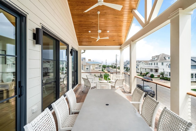 144 89th St, Stone Harbor, NJ 08247 - view of patio / terrace featuring a ceiling fan and a residential view