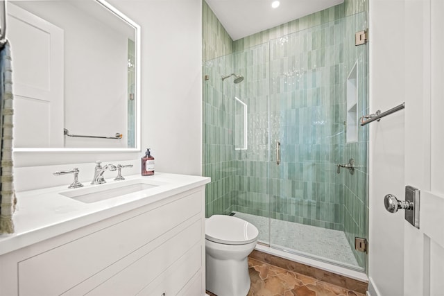 144 89th St, Stone Harbor, NJ 08247 - full bathroom with a shower stall, vanity, and recessed lighting