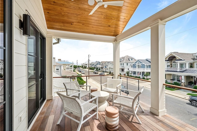 144 89th St, Stone Harbor, NJ 08247 - wooden terrace with a residential view and a ceiling fan