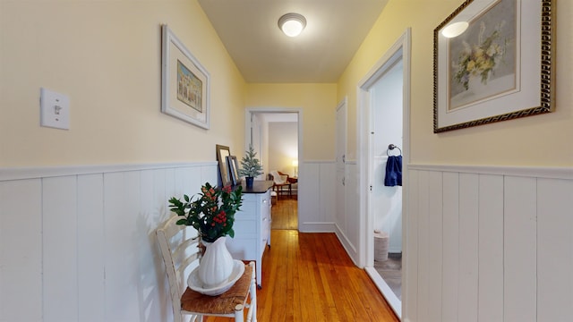 corridor featuring light hardwood / wood-style flooring