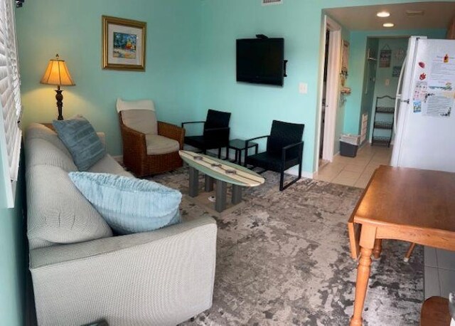 7203 Atlantic Ave Unit 302, Wildwood Crest, NJ 08260 - tiled living area featuring recessed lighting