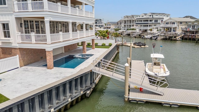 2205 Harbor Ave, Avalon, NJ 08202 - dock featuring a water view, a residential view, and a balcony