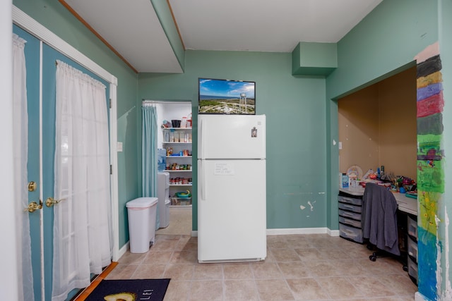 kitchen with white refrigerator