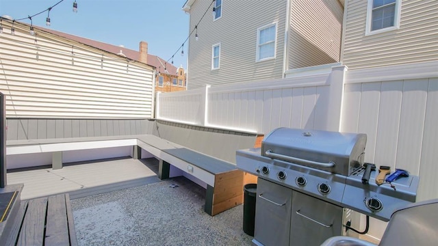 view of patio / terrace featuring fence