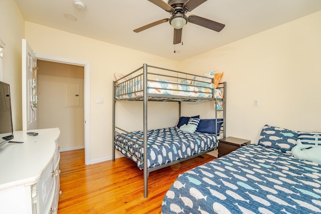 220 E 21st Ave, North Wildwood, NJ 08260 - bedroom featuring baseboards, ceiling fan, and light wood-type flooring