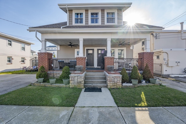 220 E 21st Ave, North Wildwood, NJ 08260 - bungalow-style home featuring covered porch and ceiling fan