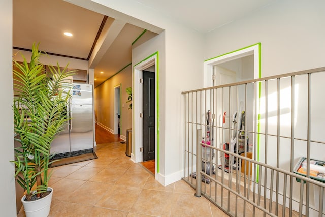 220 E 21st Ave, North Wildwood, NJ 08260 - hallway with baseboards, recessed lighting, and light tile patterned floors