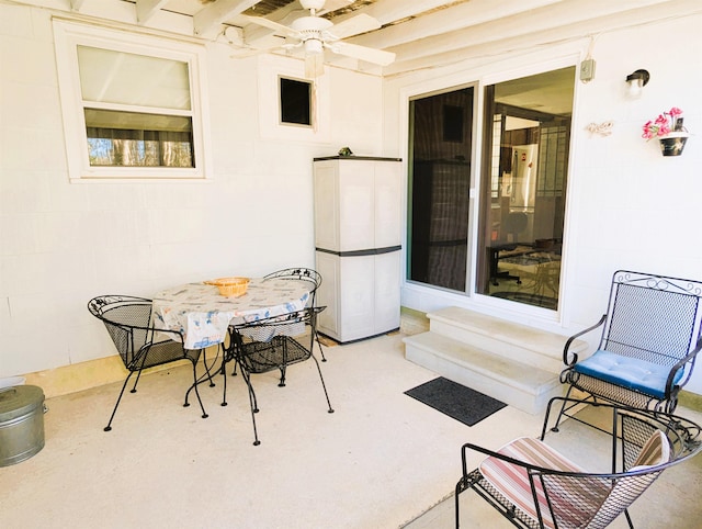 view of patio / terrace with ceiling fan