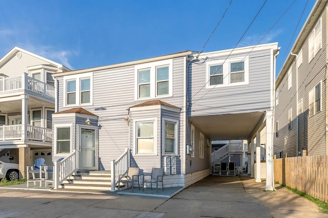 140 E Burk Ave Unit A, Wildwood, NJ 08260 - back of property with stairs, entry steps, and a carport