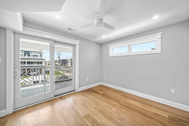 297 24th St Unit 297, Avalon, NJ 08202 - empty room featuring baseboards, wood finished floors, recessed lighting, and ceiling fan