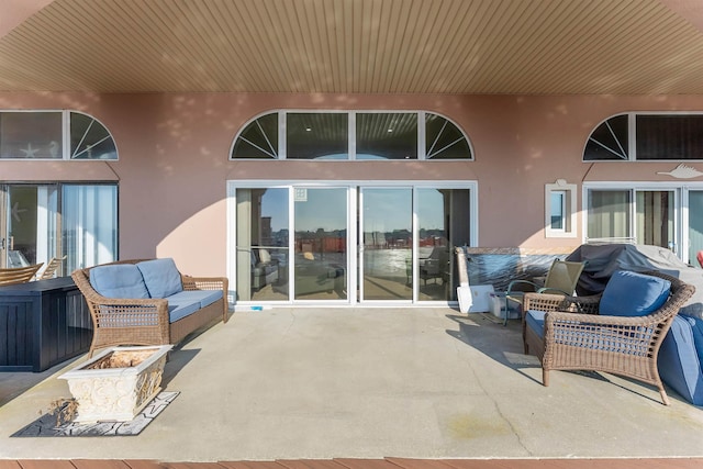 5111 Shawcrest Rd Unit 5111, Lower Township, NJ 08260 - view of patio / terrace with an outdoor fire pit and area for grilling