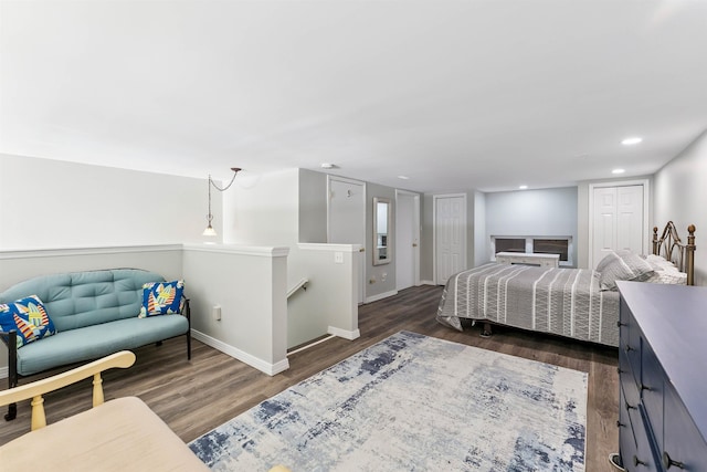 5111 Shawcrest Rd Unit 5111, Lower Township, NJ 08260 - bedroom featuring dark wood-style flooring, two closets, and recessed lighting