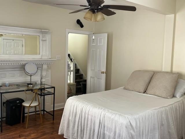113 W Walnut Ave, North Wildwood, NJ 08260 - bedroom featuring wood finished floors and ceiling fan