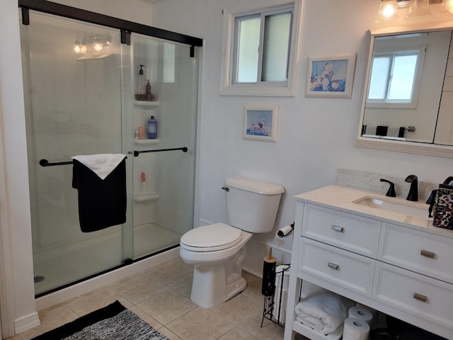 113 W Walnut Ave, North Wildwood, NJ 08260 - bathroom with vanity, a stall shower, and tile patterned flooring