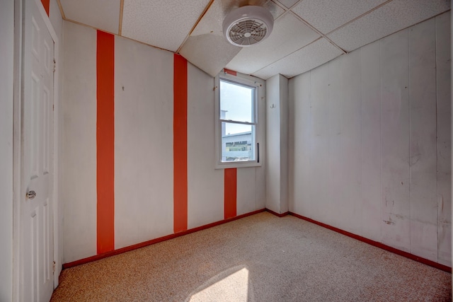 918 Stockton Ave, Cape May, NJ 08204 - carpeted empty room with a paneled ceiling and baseboards