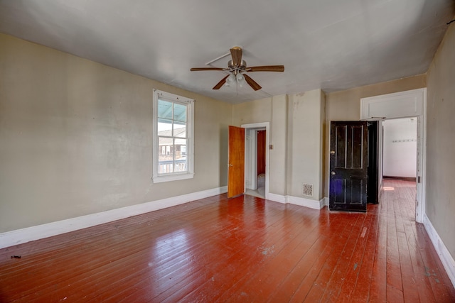918 Stockton Ave, Cape May, NJ 08204 - empty room with a ceiling fan, visible vents, baseboards, and hardwood / wood-style floors