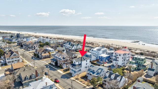 918 Stockton Ave, Cape May, NJ 08204 - bird's eye view featuring a water view and a beach view