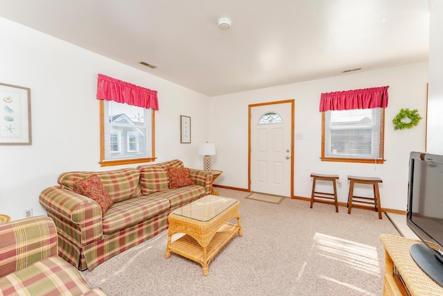 view of carpeted living room