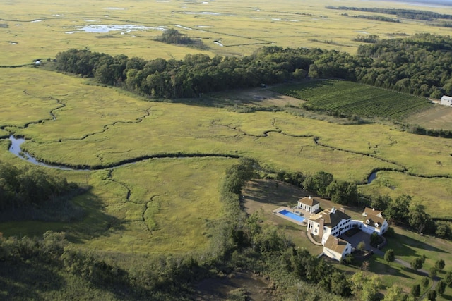 bird's eye view with a rural view