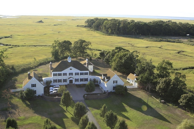 aerial view featuring a rural view