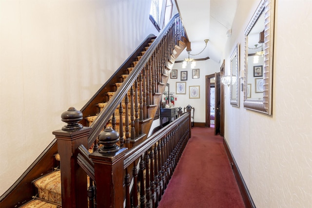 corridor with dark carpet