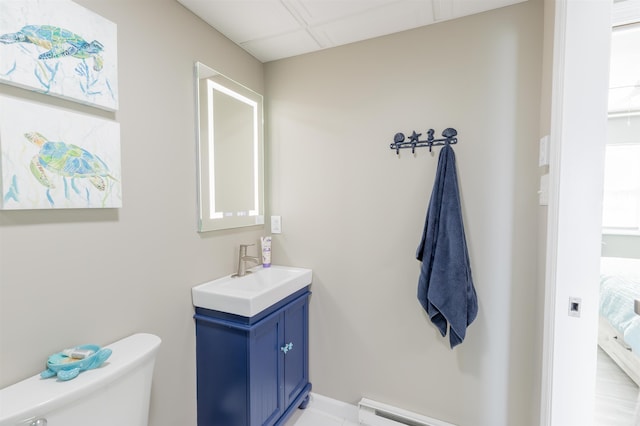 145 Seaview Ct Unit A7, North Wildwood, NJ 08260 - half bath with toilet, vanity, a drop ceiling, and baseboards