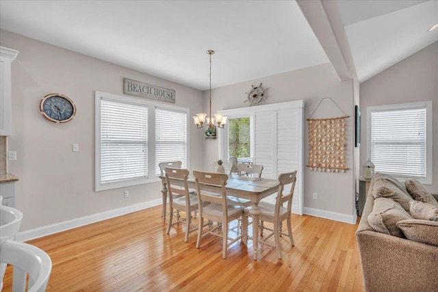 102 E 8 Th Ave, North Wildwood, NJ 08260 - dining space with light wood-style flooring, a chandelier, and lofted ceiling