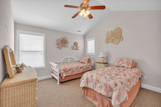 102 E 8 Th Ave, North Wildwood, NJ 08260 - carpeted bedroom with lofted ceiling and a ceiling fan