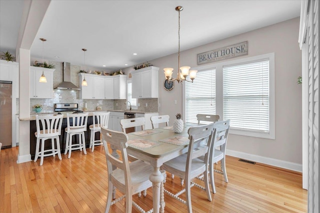 102 E 8 Th Ave, North Wildwood, NJ 08260 - dining room with light wood-type flooring and a chandelier