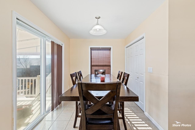 view of tiled dining space