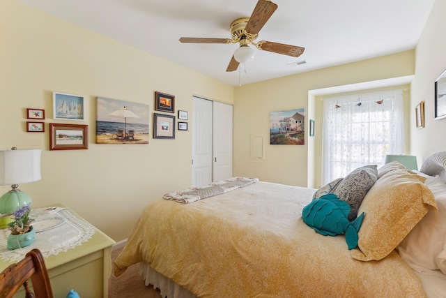 2710 Bybrook Dr, Cape May Beach, NJ 08251 - bedroom with a closet and ceiling fan